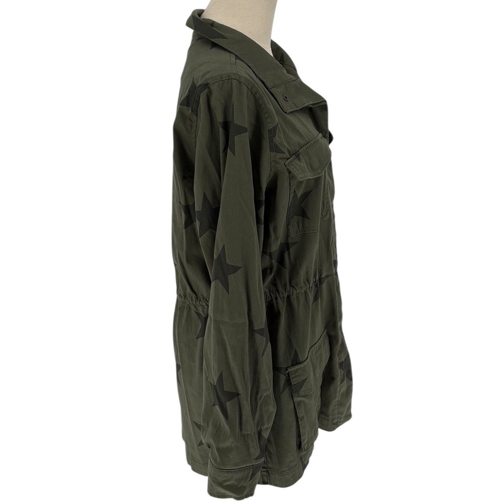 Knox Rose‎ Utility Jacket Olive Green Black Star Print Drawstring Waist Large - Picture 3 of 7
